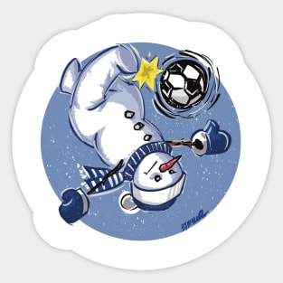 Snowman Bicycle Kick Sticker